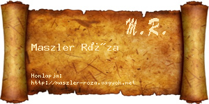 Maszler Róza névjegykártya