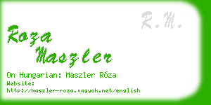 roza maszler business card