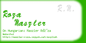 roza maszler business card